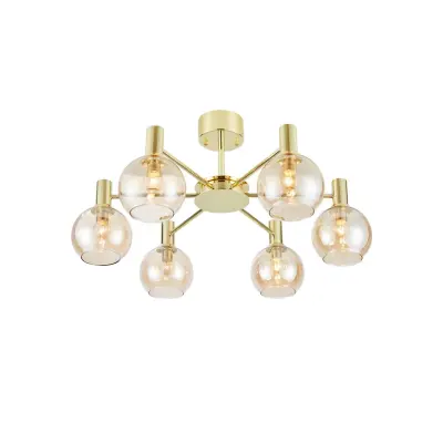 Markslöjd - Ambra taklampa, mässing/bärnsten, glas, Ø 75 cm