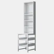 NORDVÄRK BJ147 3860 sminkbord, med 5 hyllor och krokar - vit melamin