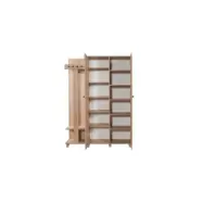 NORDVÄRK Garmanto entréset, w. 4 krokar, 2 luckor med mönster, 11 hyllplan - naturlig melamin och bok