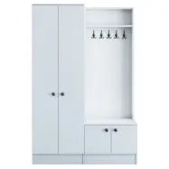 NORDVÄRK M11 entréset, w. 5 krokar, 4 dörrar, 8 hyllor - vit melamin