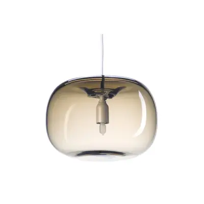 Pebble Knubbig takpendel, varmgrå/glas 21cm