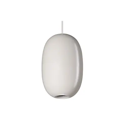 Pebble Långsträckt takpendel, varmgrå/metall 16cm