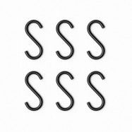 ROON & RAHN Moodrack S-krokar - svart stål, förpackning om 6 st.
