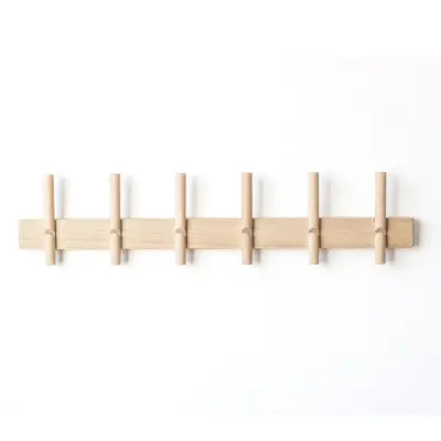 ROON & RAHN Reces klädhängare, med 6 krokar - ljus ek med
