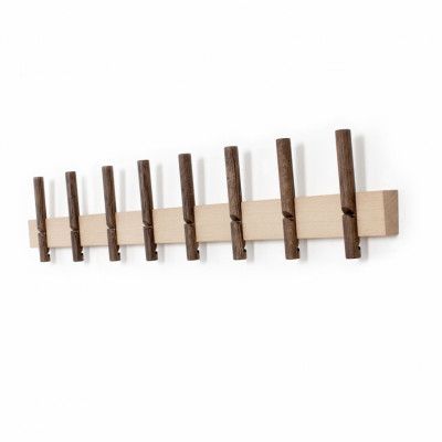 ROON& RAHN Reces klädhängare, med 8 krokar - naturlig och brun ek (B: 98)