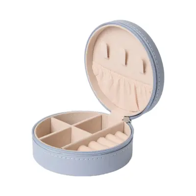 Smyckesskrin Jackie rund ljusblå