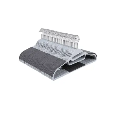 SONGMICS 20-pack galgar, kostymgalgar av premiumkvalitet, kraftiga, S-formadöppning, halkfria, slitstarka, 0,5 cm tjocka, platsbesparande, 360º roterbar krok, ljus- och mörkgrå CRP41G