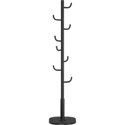 SONGMICS HOME Kaktusformad klädhängare, klädhängarställ, stående klädhängare, 8 robusta krokar med böjdaändar, 175,3 cm hög, för kläder, hattar, väskor, bläcksvart RCR039B01
