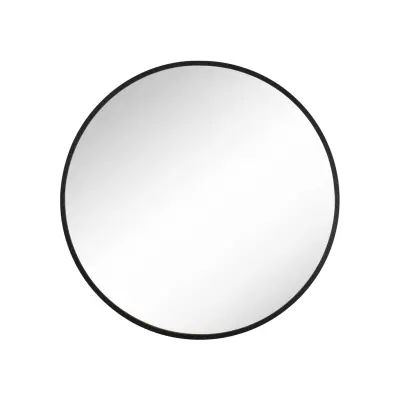 SONGMICS LWM102B01 Rund väggspegel Badrumsspegel 61 cm diameter Metallram För Vardagsrum Sovrum Badrum Hall Svart