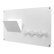 SPINDER DESIGN rektangul&auml;r Leatherman kl&auml;dh&auml;ngare, med 3 krokar - vitt st&aring;l