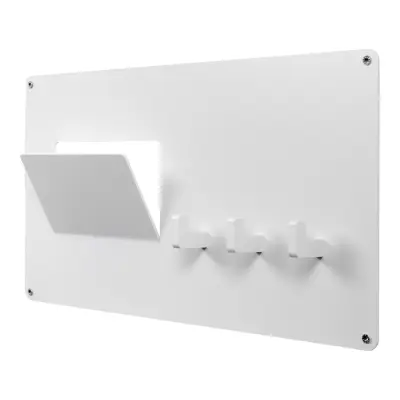 SPINDER DESIGN rektangulär Leatherman klädhängare, med 3 krokar - vitt stål