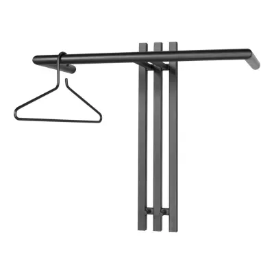 SPINDER DESIGN Senza klädhängare, med 2 krokar och klädstång - svart stål