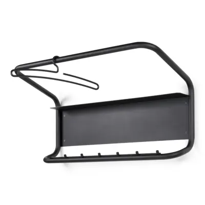 SPINDER DESIGN Bend klädhängare, w. 7 krokar - svart stål (B:80)