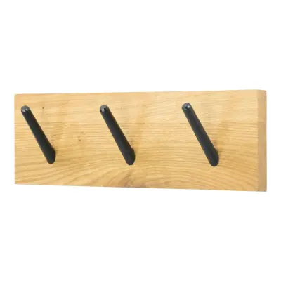 SPINDER DESIGN Pic 3 klädhängare, w. 3 krokar - naturlig och svart ek (B:30)