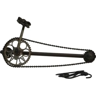 TRADEMARK LIVING cykelkedjekrok, inkl. 5 krokar - mörkt järn med patina