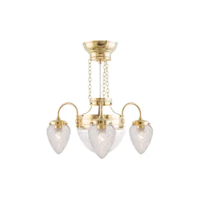 Trearmad Ringkrona, polerad mässing