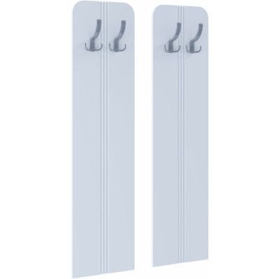 VCM NORDIC Balia klädhängare, w. 4 krokar - vitt trä (set med 2)