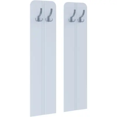 VCM NORDIC Balia klädhängare, w. 4 krokar - vitt trä (set med 2)