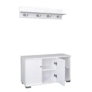 VCM NORDIC Gados L klädhängare och skåp, w. 2 dörrar och 2 hyllor - vitt trä