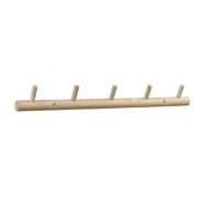 VILLA COLLECTION Ebern kl&auml;dh&auml;ngare, w. 5 krokar, rektangul&auml;ra - vitkalkade ek