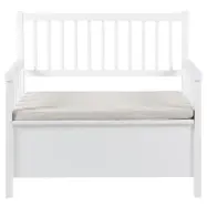 ACT NORDIC Aster Bänk, med Kudde och Förvaring - Beige Polyester och Vit MDF (90 x 48 cm)