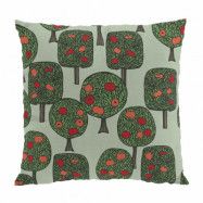 Arvidssons Textil Äppelskogen kuddfodral 47x47 cm Grön-röd