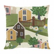 Arvidssons Textil Katthult kuddfodral 47x47 cm Grön-rosa