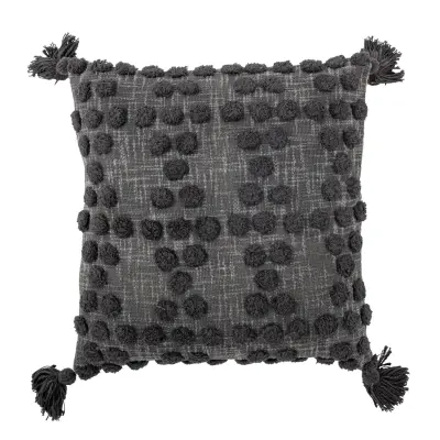 BLOOMINGVILLE Adiva kudde, grå, bomull, W: 45 cm, L: 45 cm