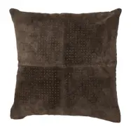 BLOOMINGVILLE kudde - brun mocka, fyrkantig