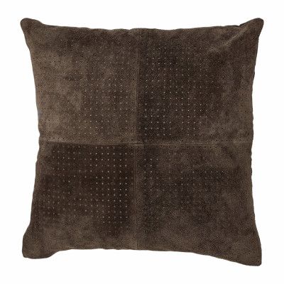 BLOOMINGVILLE kudde - brun mocka, fyrkantig