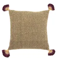 BLOOMINGVILLE kudde - gul akryl/bomull, fyrkantig (45x45)