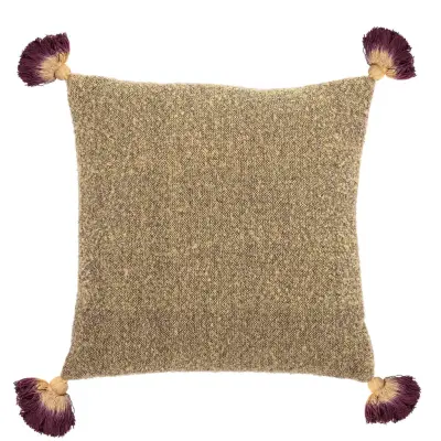 BLOOMINGVILLE kudde - gul akryl/bomull, fyrkantig (45x45)