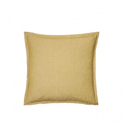 BROSTE COPENHAGEN Linn kuddfodral, fyrkantig - dovt guld bomull/linne (50x50)