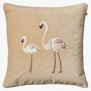 Chhatwal&Jonsson Embroidered Flamingo kuddfodral 50x50 cm Beige