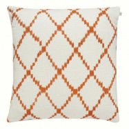Chhatwal&Jonsson Ikat Kerela kuddfodral 50x50 cm Vit-Jaffa orange