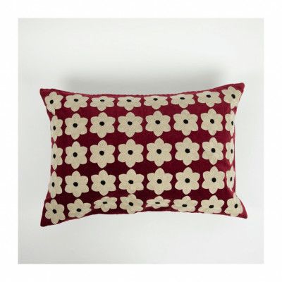 Daisy kuddfodral bomull röd 40x60