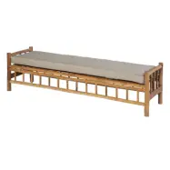 EXOTAN Bamboo tennisbänk för trädgården, med kudde - taupe tyg och bambu