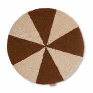 ferm LIVING Arch rund kudde Ø40 cm Dark brick-Off white