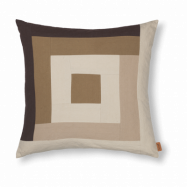Ferm Living Border patchwork kuddfodral 50x50 cm Coffee-dark sand