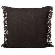 ferm LIVING Kelim kudde med fransar L 80x80 cm Dark melange