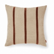Ferm Living Senti Stripe kudde 50x50 cm Linen-carob brown