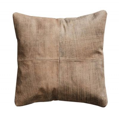 FUHRHOME Ankara kudde, patinerat läder, baksida av mocka