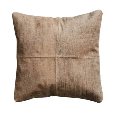 FUHRHOME Ankara kudde, patinerat läder, baksida av mocka