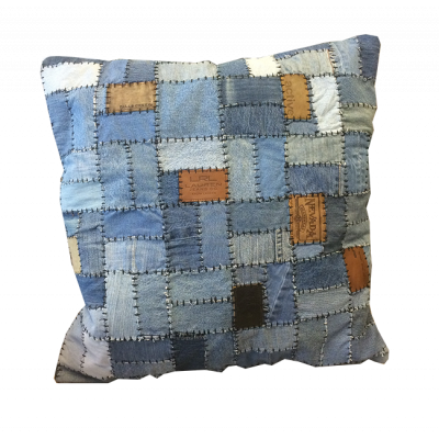 FUHRHOME fyrkantig Miami kudde - denim lapptäcke