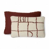 HKliving Kudde 60x40 cm Ull Röd-crème