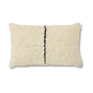 HKliving Natural wool striped kudde 30x50 cm White