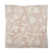 House Doctor - HDMori kuddfodral, vitt/brunt, 50 x 50 cm –