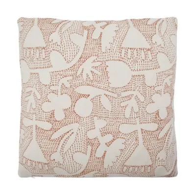 House Doctor - HDMori kuddfodral, vitt/brunt, 50 x 50 cm –