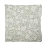 House Doctor - HDMori kuddfodral, vitt/khaki, 50 x 50 cm –