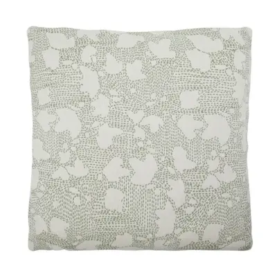 House Doctor - HDMori kuddfodral, vitt/khaki, 50 x 50 cm –